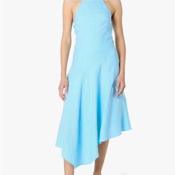The Drop Dresses & Skirts - Nwt The Drop Light Blue Ciga Halter Linen Maxi Dress